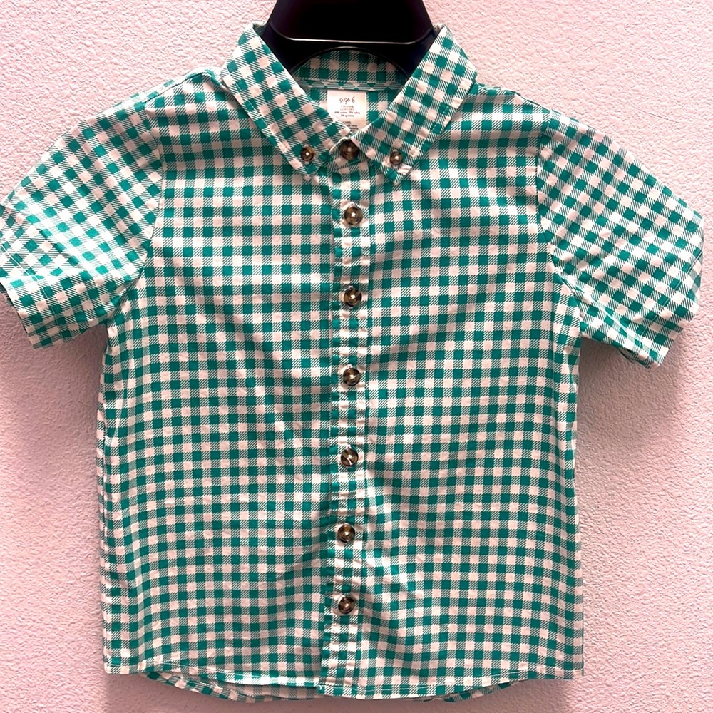 Eleanor Rose 💚 Green Check Button Down 👕